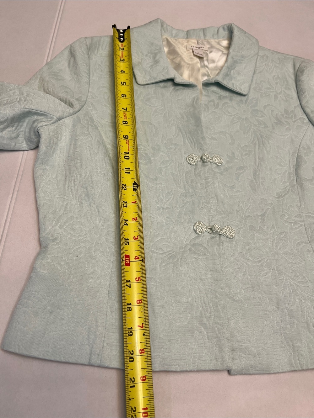 HALOGEN LIGHT GREEN COTTON FLORAL BLAZER SIZE LARGE - Picture 13 of 16